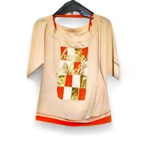Vintage Baby Phat Top  1X Orange/Cream/Gold